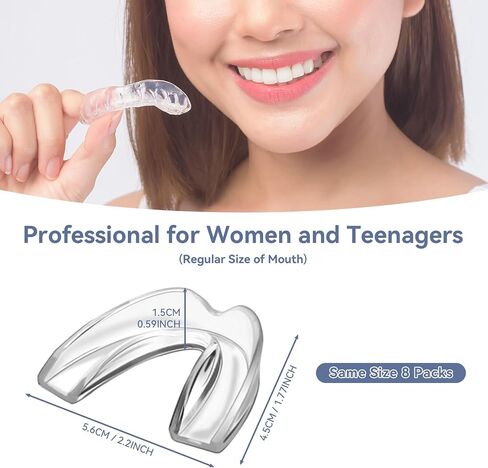 Women Mouth Guard for Teeth Grinding, Pack of 8 Moldable Mouth Guards for Clenching Teeth, Comfortable Night Guard for Teenagers Sport Athletic, Whitening Tray in Saudi Arabia