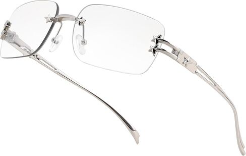 FEISEDY Retro Rectangle Rimless Tinted Sunglasses for Women Men, Y2K Vintage Trendy Wrap Around Shades UV400 Protection B0423 in Kuwait