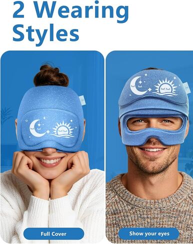 Migraine Relief Cap & Eye Mask Headache Relief Cap, Ice Face Mask, Cold Compress Head Wrap for Tension Headache Relief (Blue) in Saudi Arabia