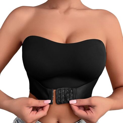 Front Closure Bras for Women Push Up Strapless Padded Bandeau Stretchy Comfortable No Underwire Tube Top Bralette in Saudi Arabia