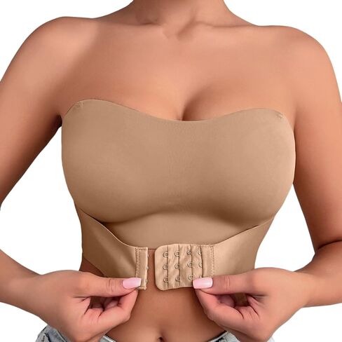 Front Closure Bras for Women Push Up Strapless Padded Bandeau Stretchy Comfortable No Underwire Tube Top Bralette in Saudi Arabia