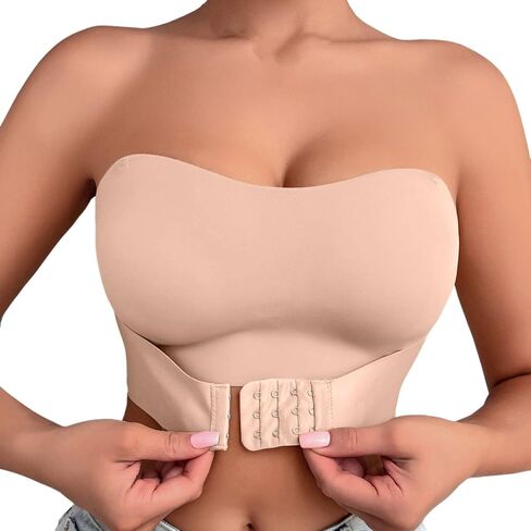 Front Closure Bras for Women Push Up Strapless Padded Bandeau Stretchy Comfortable No Underwire Tube Top Bralette in Saudi Arabia