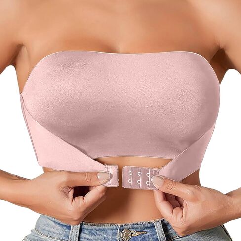 Front Closure Bras for Women Push Up Strapless Padded Bandeau Stretchy Comfortable No Underwire Tube Top Bralette in Saudi Arabia