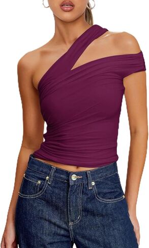 Vivitulip Women’s Off Shoulder Tank Tops Cut Out Fitted Sleeveless Cami Shirts in Saudi Arabia