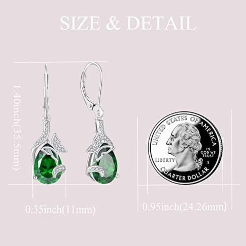 Butterfly Jewelry Set 925 Sterling Silver Necklace and Earrings Teardrop Birthstones Gifts for Women in Saudi Arabia