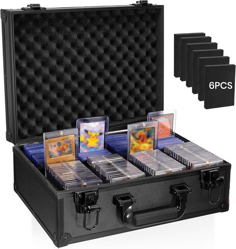 EcoVibe Toploader Storage plus Box for 3" x 4" 35pt Rigid, Card Holders for Toploaders, Trading Cards & Sports Cards, 600+ Top Loader, One Touch Holder (Black) in Kuwait