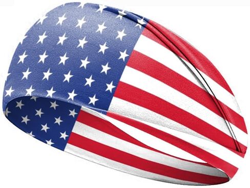 4th of July Headband Sports Headbands Men Baseball American Flag Hair Band for Independence Day in Saudi Arabia