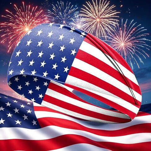 4th of July Headband Sports Headbands Men Baseball American Flag Hair Band for Independence Day in Saudi Arabia