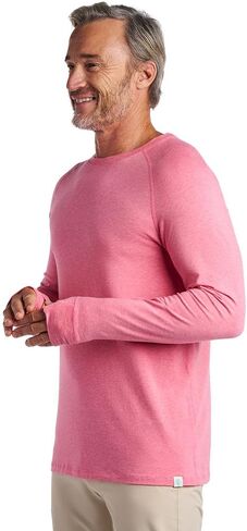 Men's Long-Sleeve T-Shirt with Thumbholes - UPF 50+ Sun Protection - LumaLeo in Black in Kuwait
