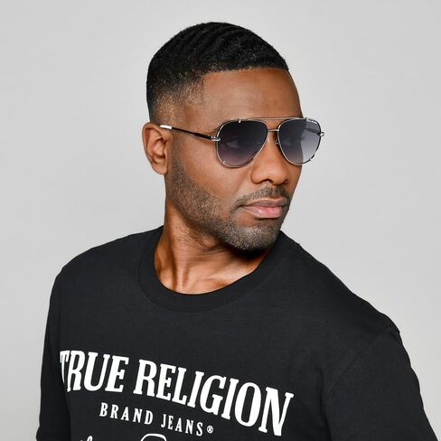 نظارة شمسية للرجال من True Religion Chase's Smooth Flight Silver Aviator in Kuwait