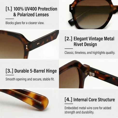 Retro Polarized Aviator Sunglasses for Women Men - 2026 Trendy Chunky Large Cute Sun Glasses in Saudi Arabia