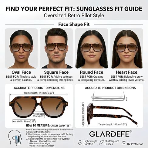 Retro Polarized Aviator Sunglasses for Women Men - 2026 Trendy Chunky Large Cute Sun Glasses in Saudi Arabia