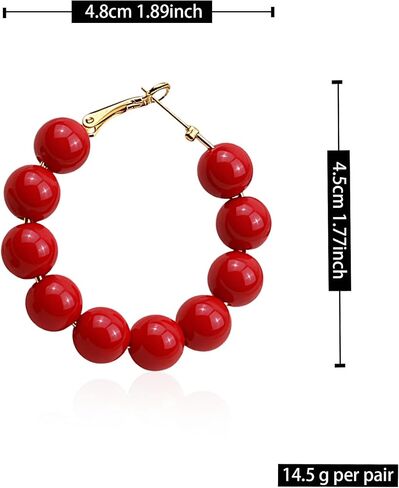 YUNXI Beaded Hoop Earrings for Women Bohemian Circle Round Bead Colorful Vintage Dangle Earrings in Kuwait
