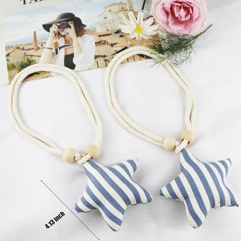 2 Packs Star Vertical Stripes Curtain Tiebacks Starfish Crochet Curtains Buckle Curtain Tie Backs Decorative for Home Living Room Bedroom Office Car Decor in Saudi Arabia