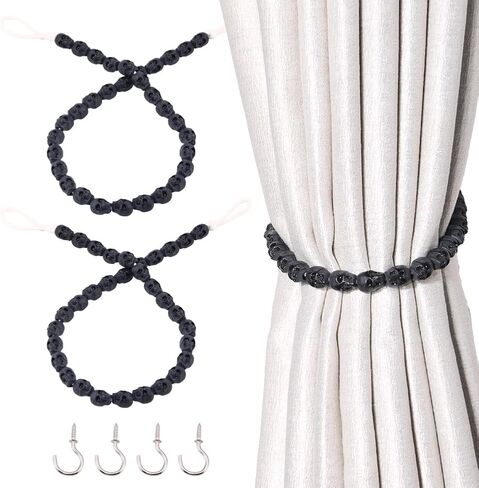 2Pcs Skeleton Curtain Tieback Halloween Curtain Holdbacks Wall Curtain Ties for Halloween Decor (White) in Saudi Arabia