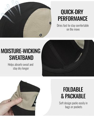 CLAPE Short Brim Hats for Men, Lightweight Breathable Quick Dry 5 Panel Hat, Adjustable Summer Cool Hat for Outdoor Sport in Kuwait