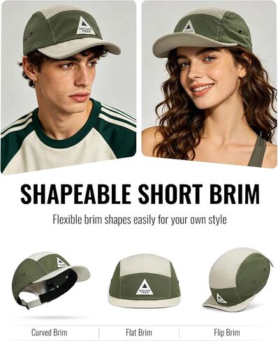 CLAPE Short Brim Hats for Men, Lightweight Breathable Quick Dry 5 Panel Hat, Adjustable Summer Cool Hat for Outdoor Sport in Kuwait