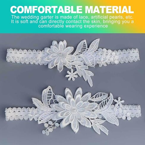 2 Piece Set Blue and White Wedding Garters for Bride, Sexy Lace Bridal Garter in Saudi Arabia