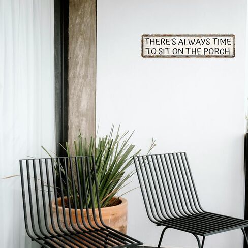 Porch Sign Vintage Metal Tin Sign There's Always Time To Sit On The Porch Metal Tin Sign Porch Signs Outdoor For Home Rustic Farmhouse Porch Wall Art Decor 16x4 Inches in Kuwait