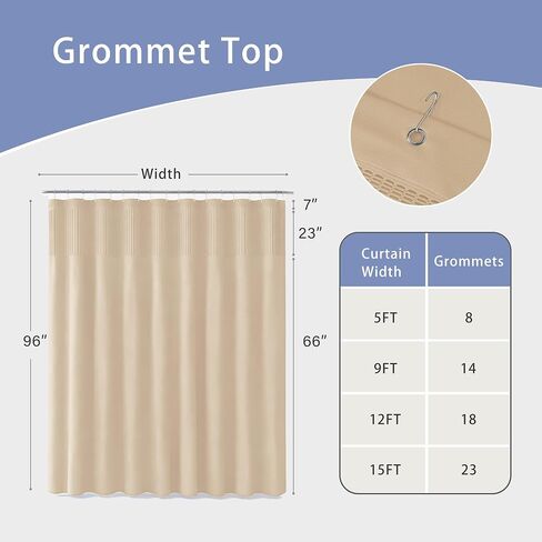 Sanceor Inherent Flame Retardant Hospital Curtain Room Divider with Grommet,5x8FT Medical Curtain Cubicle Divider Curtain for Bedroom Privacy,Clinic,Lab and School（Beige，1 Panel） in Saudi Arabia