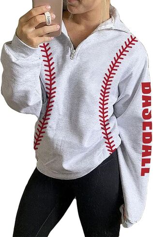 Womens Patriotic 1/4 Zip Pullover Hoodie Loose Casual Quarter Zipper Sweatshirt with American Flag Print in Saudi Arabia