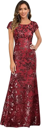 Lace Sequin Mother of The Bride Dresses for Women Long A-Line Formal Evening Party Gowns with Sleeves in Saudi Arabia