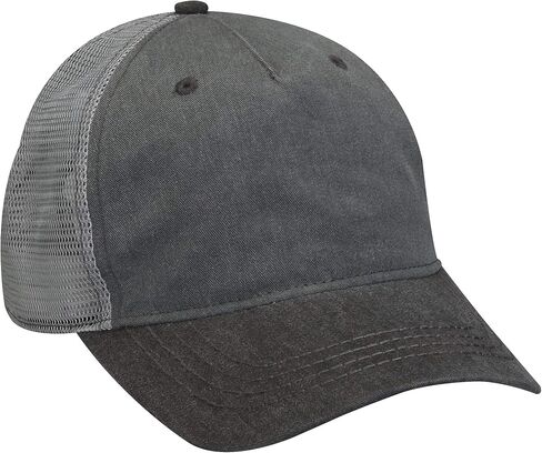 Adams Pigment-Dyed Twill & Mesh 5 Panel Trucker Cap OS CHRCL/ BLK/ GRY in Saudi Arabia
