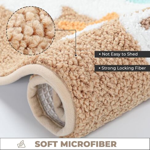 Seaside Beach Bathroom Rug Ultra Absorbent and Non Slip Bath Mat Machine Washable 23 x 16 Inches, Fluffy Carpet for Bath Tub, Bedroom and Living Room, Coast in Saudi Arabia