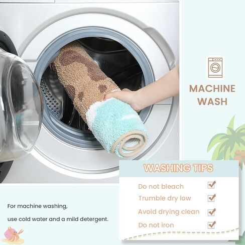 Seaside Beach Bathroom Rug Ultra Absorbent and Non Slip Bath Mat Machine Washable 23 x 16 Inches, Fluffy Carpet for Bath Tub, Bedroom and Living Room, Coast in Saudi Arabia