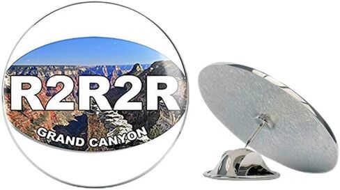 Oval R2R2R Rim to Rim Grand Canyon (az Trail Hike rv Arizona) Metal 0.75" Lapel Hat Pin Tie Tack Pinback in Saudi Arabia