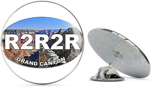 Oval R2R2R Rim to Rim Grand Canyon (az Trail Hike rv Arizona) Metal 0.75" Lapel Hat Pin Tie Tack Pinback in Saudi Arabia