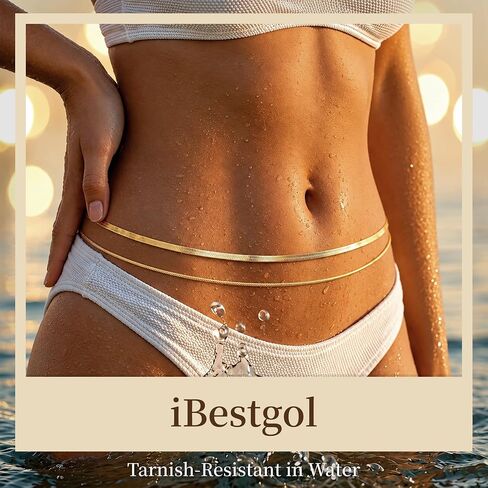 18K Gold Plated Waist Chain for Women, Layered Snake Belly Chain, Stainless Steel Body Jewelry Adjustable in Saudi Arabia