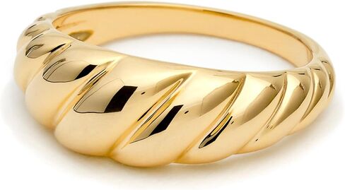 STORYJEWELLERY خواتم مكتنزة مطلية بالذهب، خواتم مطلية بالذهب للنساء، أساور دائرية للنساء، خاتم سميك in Kuwait