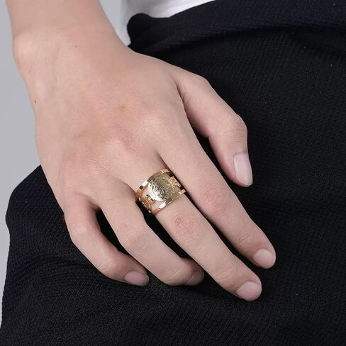 Saint Benedict Medal Ring, Religious Design with Crystals Stainless Steel in Saudi Arabia