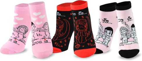 Love Is Valentine's Day Hearts and Love Women's Cotton No Show Socks in Saudi Arabia