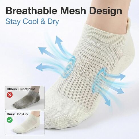 6 Pairs Pilates Grip Socks for Women, Breathable Mesh Top Non Slip Yoga Socks for Barre Ballet Hospital, Transparent Silicone Grips, US Size 5-10 in Kuwait