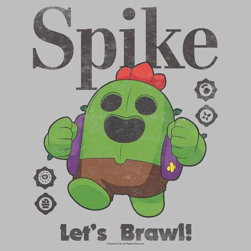 Boy's Brawl Stars Spike Bag On The Go T-Shirt - Sport Grey - Large in Kuwait