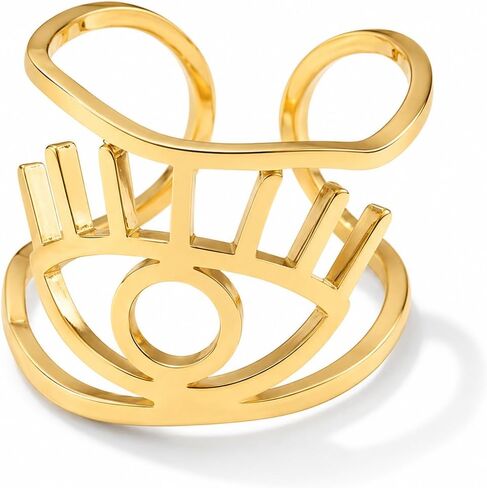 Evil Eye Ring Gold Boho Fashion Statement Adjustable Rings for Party Beach Jewelry Anniversary Birthday Gifts for Women in Saudi Arabia