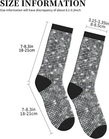 Silver Sequin Sparkle Pattern Athletic Running Socks Performance Breathable Crew Socks Outdoor Sports Socks For Men Women in Saudi Arabia