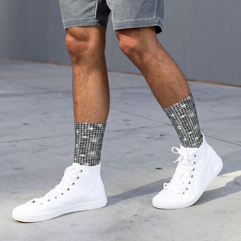 Silver Sequin Sparkle Pattern Athletic Running Socks Performance Breathable Crew Socks Outdoor Sports Socks For Men Women in Saudi Arabia