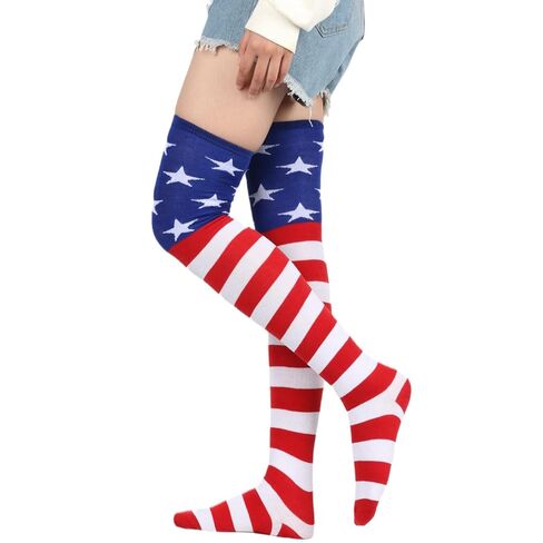 4th Of July Patriotic Pom Pom Headband Tutu Stockings Gloves Red Blue White Hair Hoops Bands Headpiece American Flag Star Socks Skirt Women Independence Day Halloween Carnival Party Accessories in Saudi Arabia