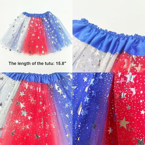 4th Of July Patriotic Pom Pom Headband Tutu Stockings Gloves Red Blue White Hair Hoops Bands Headpiece American Flag Star Socks Skirt Women Independence Day Halloween Carnival Party Accessories in Saudi Arabia