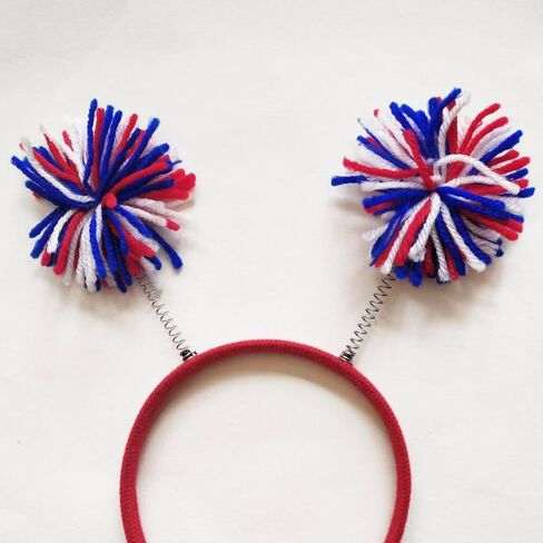 4th Of July Patriotic Pom Pom Headband Tutu Stockings Gloves Red Blue White Hair Hoops Bands Headpiece American Flag Star Socks Skirt Women Independence Day Halloween Carnival Party Accessories in Saudi Arabia
