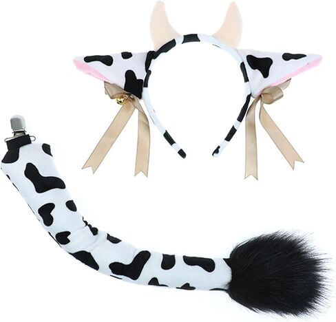 2 PCS Lemur Costume Adult Lemur Ears and Tail Set Lemur Tail Animal Tails for Adults Halloween Animal Costume Set in Saudi Arabia