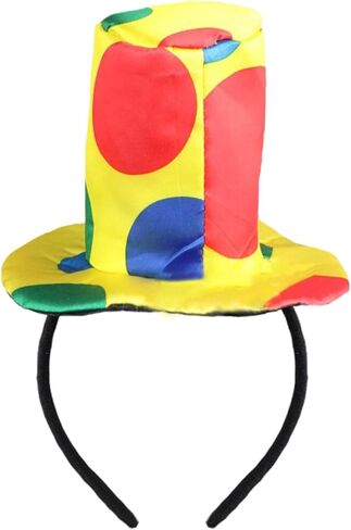 DALJIAFA Halloween Clown Headband Mini Top Hat Hair Hoops Bands Women Rainbow Jester Cap Headpiece Hairband Mardi Gras Cosplay Dress Up Masquerade Festival Carnival Parade Birthday Party Accessories in Saudi Arabia