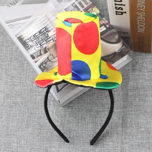 DALJIAFA Halloween Clown Headband Mini Top Hat Hair Hoops Bands Women Rainbow Jester Cap Headpiece Hairband Mardi Gras Cosplay Dress Up Masquerade Festival Carnival Parade Birthday Party Accessories in Saudi Arabia