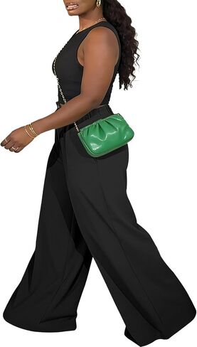 TOPSRANI Womens Summer Wide Leg Pants Casual Boho Lounge Loose Summer Pleated Work Fall Palazzo Trousers with Pockets in Saudi Arabia