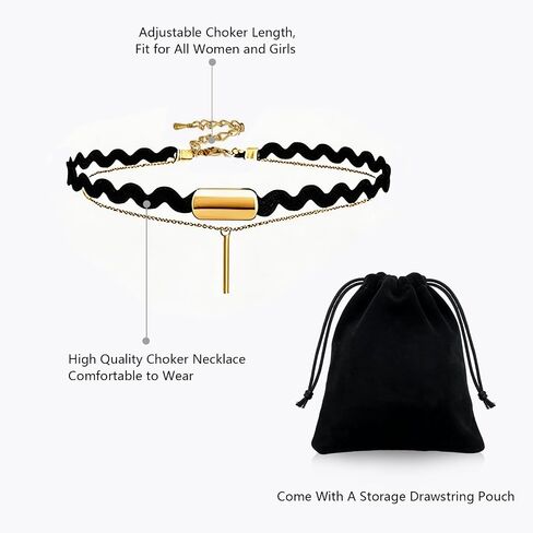 10PCS Black Choker Necklace for Women Emo Gothic Y2K 90s Grunge Punk Cosplay, Stretchy Elastic Tattoo Collar with Butterfly Ying Yang Charms, Retro Rock Concert Accessories in Kuwait