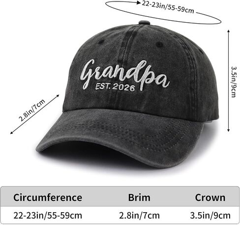 2PCS Grandma and Grandpa Est 2026 Hats for Women Men, Adjustable Embroidered Cotton New Grandparents Baseball Cap in Kuwait