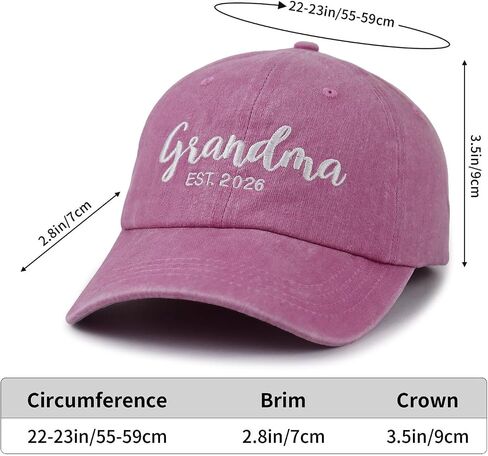 2PCS Grandma and Grandpa Est 2026 Hats for Women Men, Adjustable Embroidered Cotton New Grandparents Baseball Cap in Kuwait